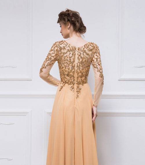 n/a Elegant Maxi Dress Gold Sequins Evening Dress Women Formal Long Sleeve  Party Dress (Color : A, Size : 2 code) : Amazon.de: Fashion