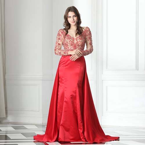 Brick Red V Neck Tulle Long Prom Dresses, Brick Red Tulle Formal Gradu –  shopluu